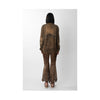 Roberto Cavalli brown laser-cut suede flared pant pre-owned