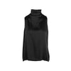 Just Cavalli black silk top. American style with tie neck, sleeveless pre-owned