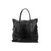 Rick Owens black leather duffle bag with shoulder strap. Interior pocket and zip closure pre-owned