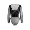 Gianfranco Ferré 90's black corduroy bodysuit. Sheer long sleeves with zip fastening on the side pre-owned