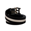 Bally reversible canvas/leather black an white belt pre-owned