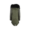 Mr & Mrs Furs green hooded fur coat pre-owned