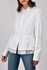 Dries van Noten white cotton shirt. Fitted long sleeve design, front button placket and drawstring waist pre-owned