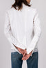 Dries van Noten white cotton shirt. Fitted long sleeve design, front button placket and drawstring waist pre-owned