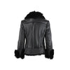 MSP black shearling jacket. Long sleeves, central zip fastening pre-owned