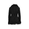 Gucci by Tom Ford black suede jacket from the Fall/Winter 1999 collection. Fitted style with Mongolian fur inserts and adjustable drawstring waist closure pre-owned nft