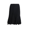 Yves Saint Laurent black midi skirt with rouches pre-owned