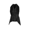 Rick Owens black leather vest with fabric inserts and zip closure pre-owned