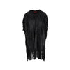 Diliborio black leather vest. Long fit decorated with full-coverage fringes pre-owned