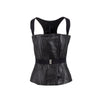 Gareth Pugh black leather vest. Suspenders and central buttoning with hooks pre-owned