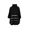 Gaetano Navarra black turtleneck wool sweater with cut details, poncho style pre-owned