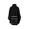 Gaetano Navarra black turtleneck wool sweater with cut details, poncho style pre-owned