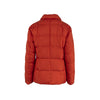 Issey Miyake red down jacket. Blazer style with a central button placket, long sleeves and welt pockets pre-owned