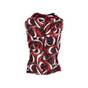 Miu Miu red, black and white patterned silk top pre-owned