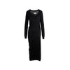 Maison Margiela black dress. Long fit with a v-neckline, long sleeves and draped hip pre-owned